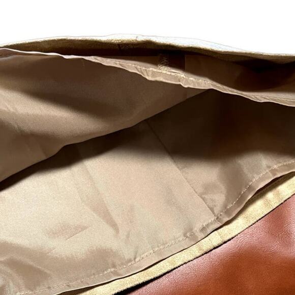 Liz Claiborne, 8p, khaki camel faux suede lined long maxi skirt - Picture 3 of 7